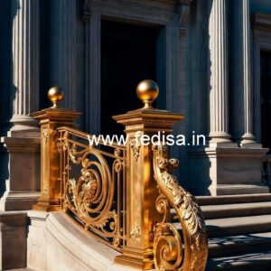 Designer Brass Stair Railing For Luxury Decor Stair Color Design