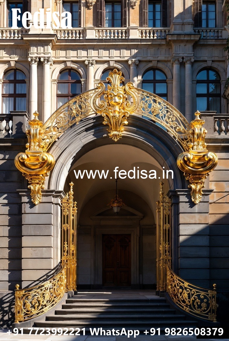 Stylish Brass Balcony Railing For Contemporary Homes Duplex House Staircase Wall Design