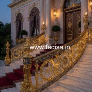 Premium Brass Railing Design With Artistic Finish Stair Tread Design