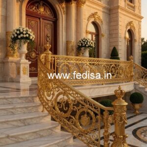 Premium Brass Stair Railing With Unique Design Stair Room Window Design