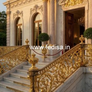 Brass Balcony Railing Design With Luxury Finish Steel Railing For Stairs Design