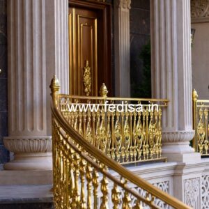 Designer Brass Balcony Railing For Homes Stair Frame Design