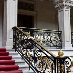 Ornamental Brass Railing Design For Classic Homes Entry Stairs Design
