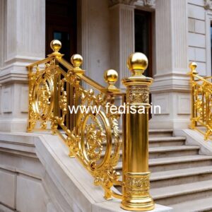 Modern Brass Staircase Railing Design Ideas Outside Staircase Railing Design