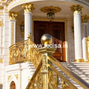 Antique Finish Brass Railing Design For Interiors House Design With Stairs Outside