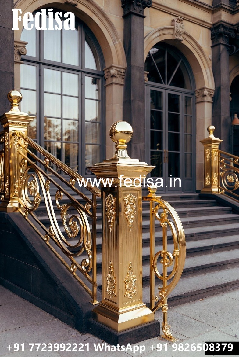 Designer Brass Railing For Premium Interiors Best Staircase Design For Small Space