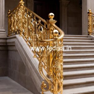 Brass Railing Design For Modern Interior Decoration Staircase Flooring Design
