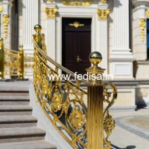 Custom Brass Stair Railing Design 3 Story Staircase Design