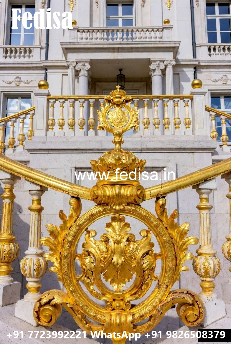 Modern Brass Railing For Interior Spaces Front House Design With Stairs