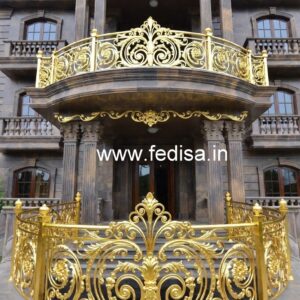 Luxury Brass Handrail Design For Interior Decor Concrete Stairs Design Outside