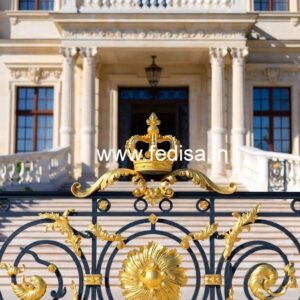 Stylish Brass Staircase Railing With Decorative Elements Staircase Divider Interior Design