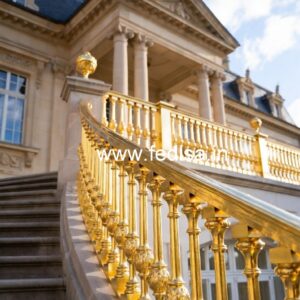 Heavy Brass Railing Design For Strong Support Pop Design Under Stairs