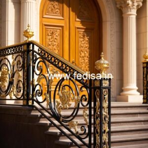 Stylish Brass Stair Railing For Interior Design House Design Front Side Staircase