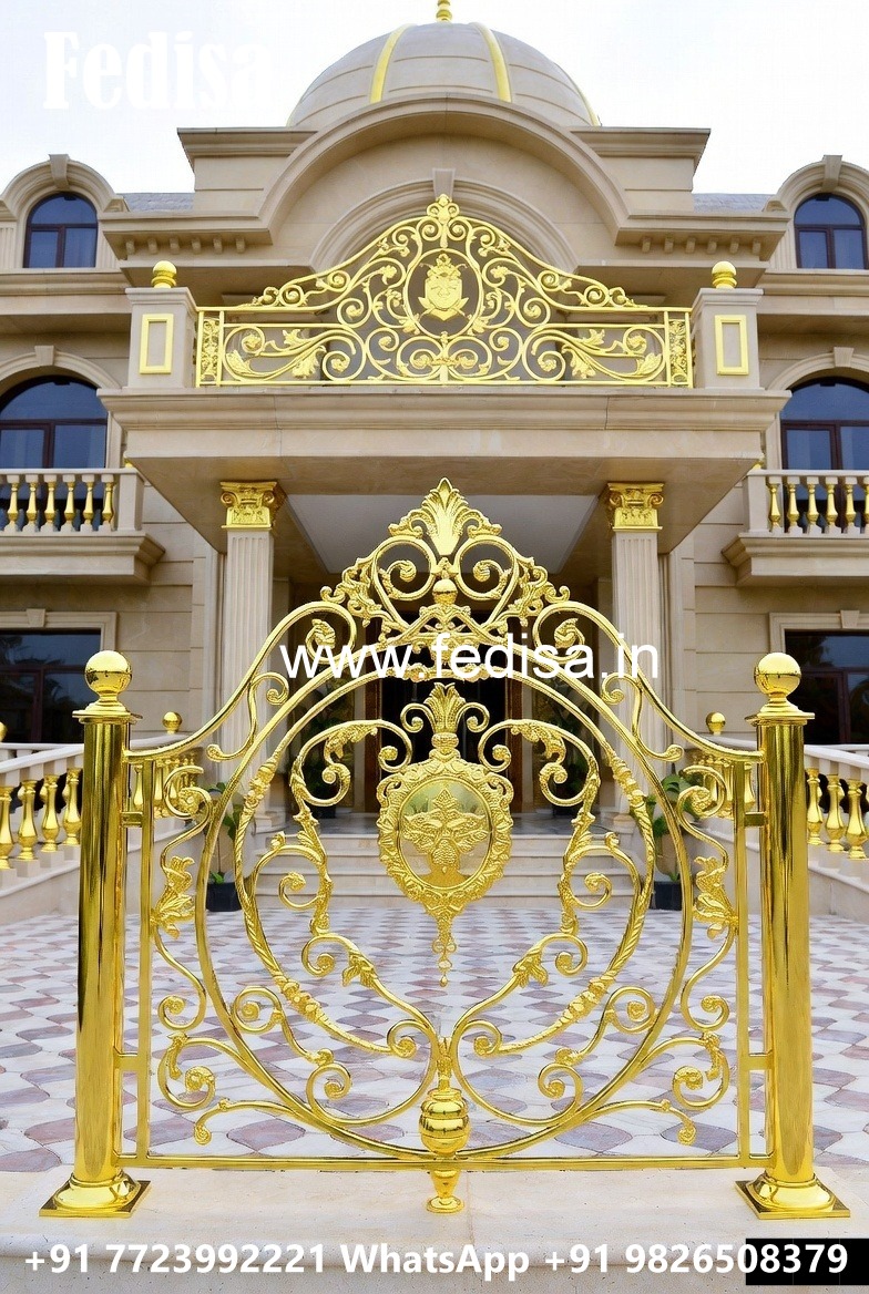 Antique Brass Balcony Railing For Classic Homes Wooden Stairs Grill Design