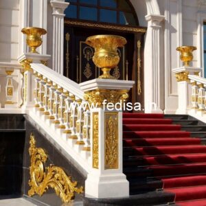Luxury Brass Handrail For Grand Staircases Stairs Flooring Design
