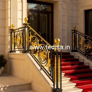 Antique Brass Stair Railing For Classic Homes Zig Zag Staircase Design