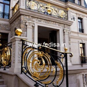 Luxury Brass Railing Design For Modern Villas Staircase Granite Molding Design
