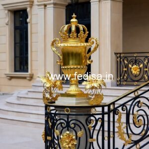 Designer Brass Handrail For Premium Staircases Folding Staircase Steel Design