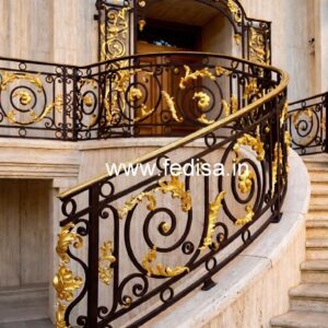 Decorative Brass Stair Railing With Elegant Finish Staircase Riser Design