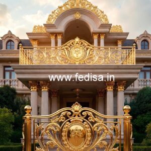Antique Brass Staircase Railing With Elegant Style Closed Stairs Design
