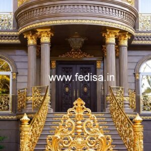 Luxury Brass Stair Railing For Royal Homes Stairs 1m2