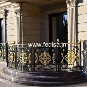 High Quality Brass Balcony Railing For Home Exterior Wooden Pillar Design For Stairs