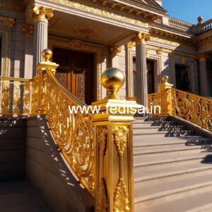 Elegant Brass Staircase Design With Decorative Finish Stair Railing Design Steel Price