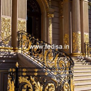 Premium Brass Balcony Railing For Contemporary Homes Angle Bar Stairs Design