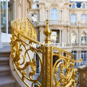 Custom Brass Staircase Railing With Designer Look Stair Construction Design