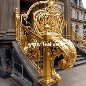 Designer Brass Staircase Railing For Villas Steel Jeena Railing