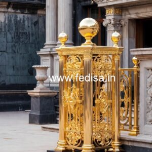 Designer Brass Stair Railing With Artistic Work Stairs Design For Small Spaces Outdoor