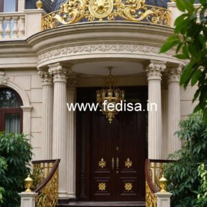 Luxury Brass Balcony Railing With Classic Style Modular Stairs Design