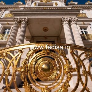 Elegant Brass Staircase Railing With Luxury Finish Duplex House Living Room Design Stairs