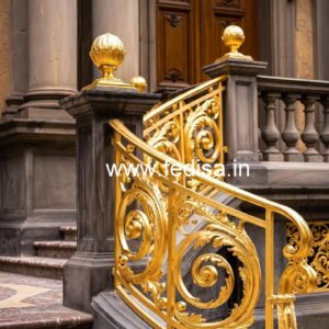 Antique Brass Staircase Railing With Classic Finish Staircase Leg Design