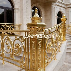 Decorative Brass Railing Design For Elegant Villas Office Staircase Wall Design