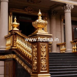 Designer Brass Handrail For Premium Staircases Aluminum Railing Design For Stairs
