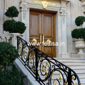 Luxury Brass Handrail Design For Staircase Interiors Outdoor Iron Staircase Design