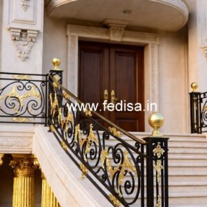 Luxury Brass Railing Design With Elegant Touch Suspended Stairs Design