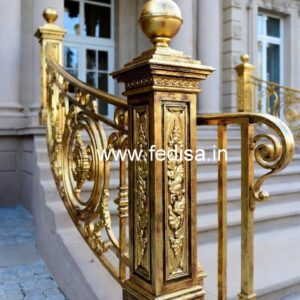 High-end Brass Staircase Railing Design Home Stairs Railing Design