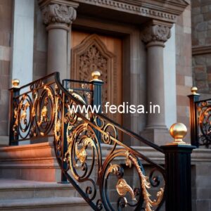 Antique Finish Brass Railing Design For Interiors Staircase Design For Terrace