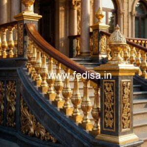 Stylish Brass Stair Railing For Modern Homes Stairs Texture Design