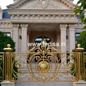 Stylish Brass Handrail Design For Staircase Decorating Under Stairs Space