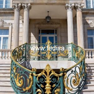 Modern Brass Balcony Railing With Sleek Finish Steel Glass Stairs Design