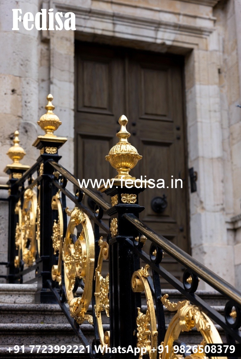 Decorative Brass Balcony Railing For Luxury Homes Minimal Staircase Design
