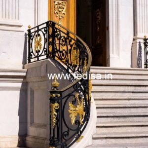 Designer Brass Staircase Railing With Custom Patterns Sidhi Ka Grill Ka Design