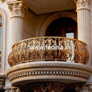 Decorative Brass Stair Railing With Unique Style Staircase Design In Fabrication