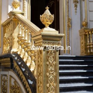 Designer Brass Staircase Railing With Fine Finish Pergola Design For Staircase
