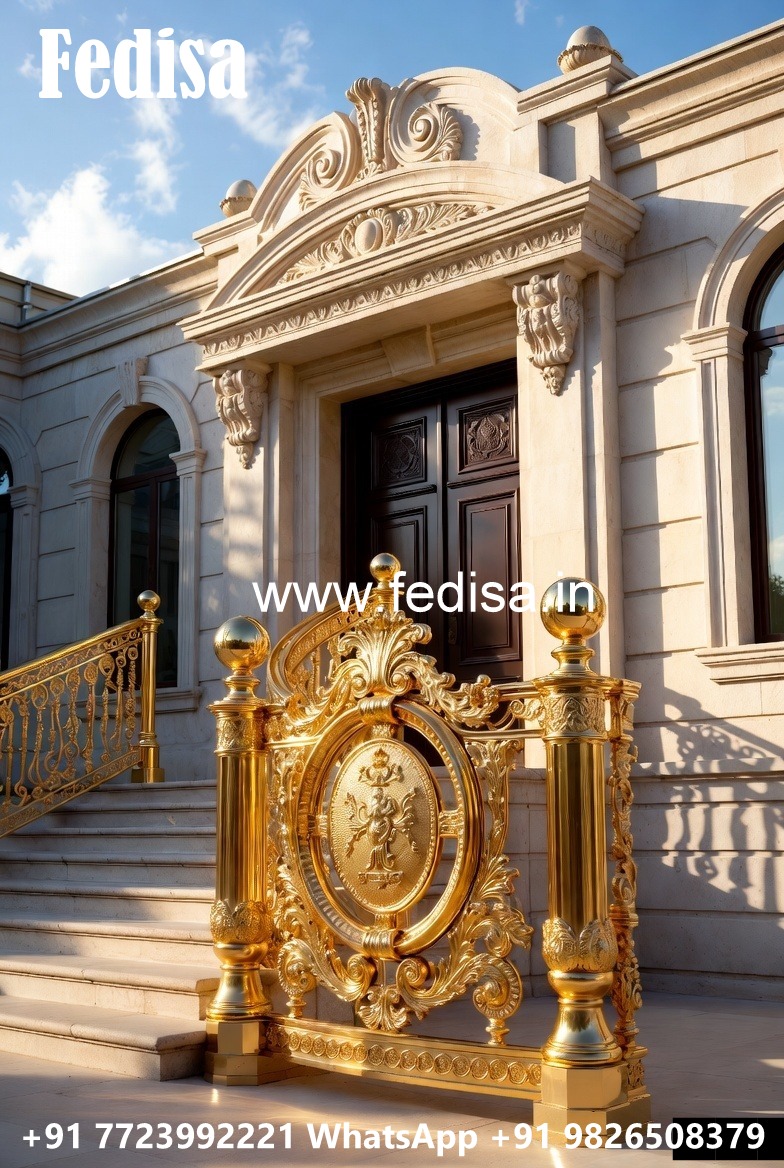 Elegant Brass Handrail Design For Premium Spaces Staircase Steel Structure Design