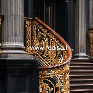 Brass Balcony Railing Design With Decorative Finish Staircase Wall Painting Design