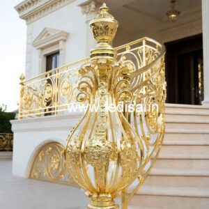 Antique Brass Balcony Railing For Classic Homes Industrial Stair Railing Design